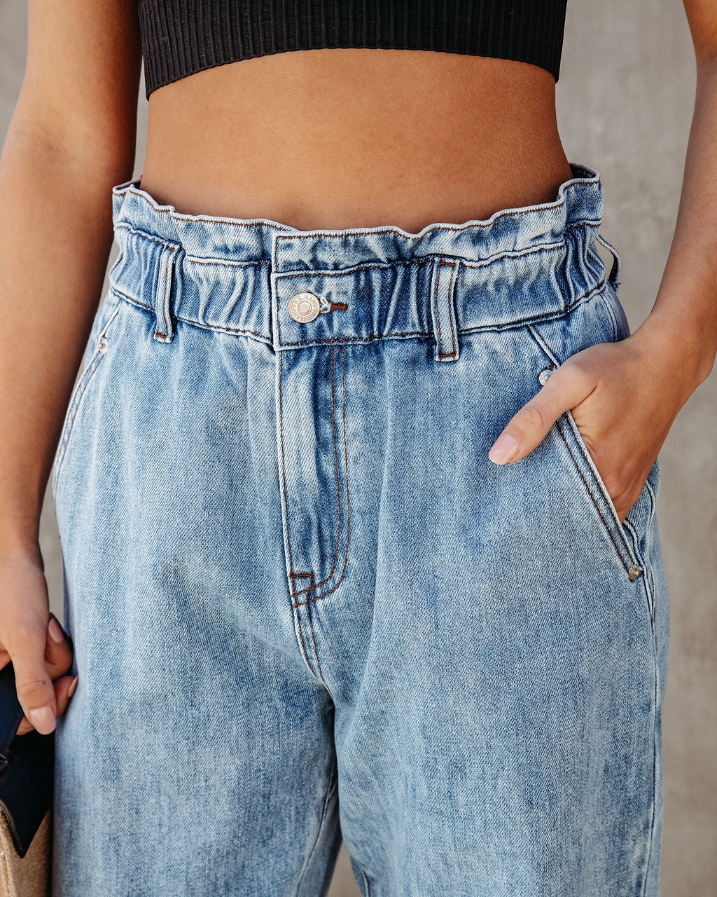 Sonnet Denim Paper Bag Pants